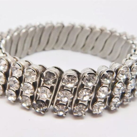 VNTG Weiss & Kramer Icy Rhinestone Necklaces Brooch Bracelet & Earrings 102.8g - Picture 4 of 11